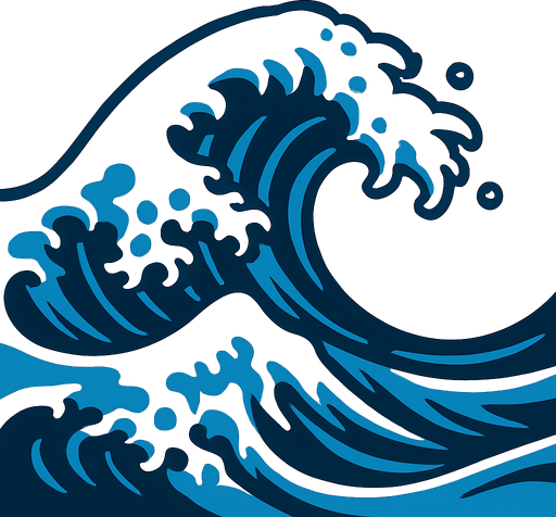 Huge wave.
In-Game asset.  2d.  High contrast.  No shadows