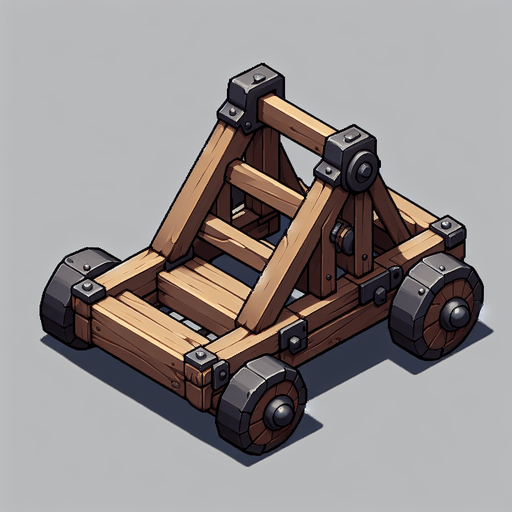 Mancınık.
Single Game Texture. In-Game asset. 2d. Blank background. High contrast. No shadows.