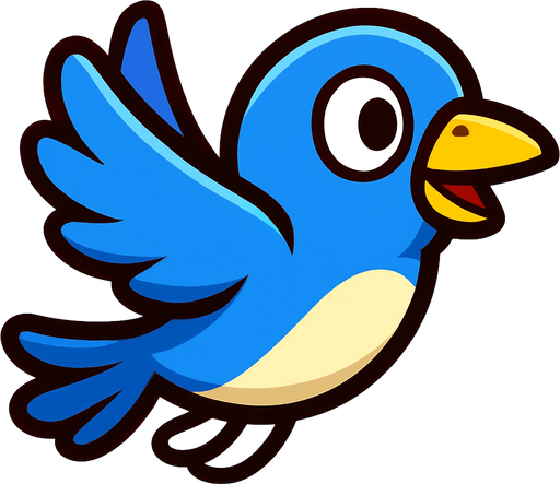 ave volando version caricatura.
In-Game asset.  2d.  High contrast.  No shadows