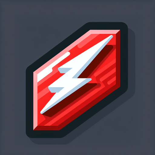 PowerUpSpeed ⚡	Red speed trail tile	Speeds up for bonus.
Single Game Texture.  In-Game asset.  2d.  Blank background.  High contrast.  No shadows