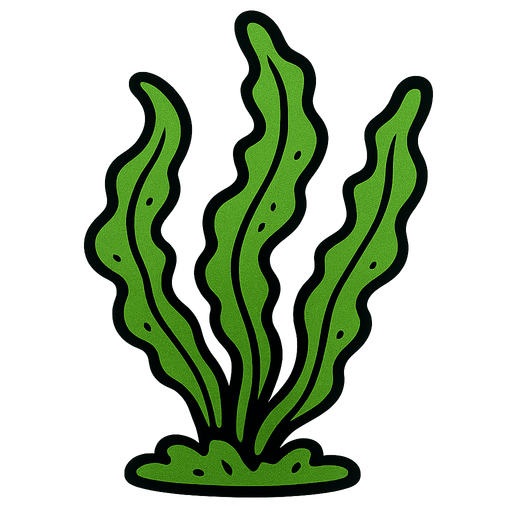 green seaweet comic 2d image style.
In-Game asset.  2d.  High contrast.  No shadows