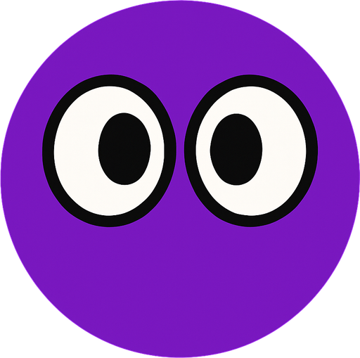 purple circle with two eyes, seen from above.. In-Game asset. 2d. High contrast. No shadows.
In-Game asset.  2d.  High contrast.  No shadows