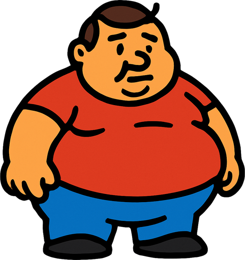 fat.
In-Game asset.  2d.  High contrast.  No shadows