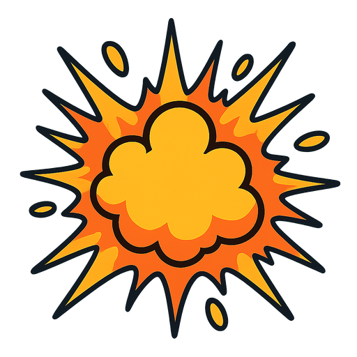 explosion.
In-Game asset.  2d.  High contrast.  No shadows