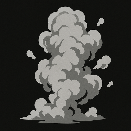 humo gris.
In-Game asset.  2d.  High contrast.  No shadows