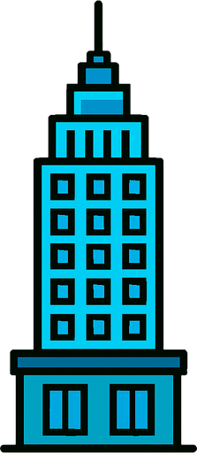 skyscraper.
In-Game asset.  2d.  High contrast.  No shadows