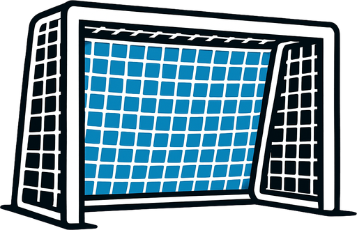 A football goal.
In-Game asset.  2d.  High contrast.  No shadows