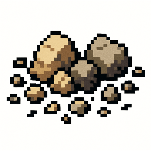 Particulas de escobro pixelar.
In-Game asset.  2d.  High contrast.  No shadows