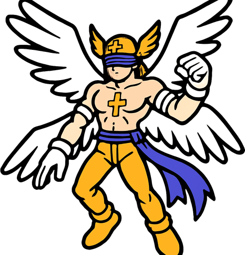 Angemon.
In-Game asset.  2d.  High contrast.  No shadows