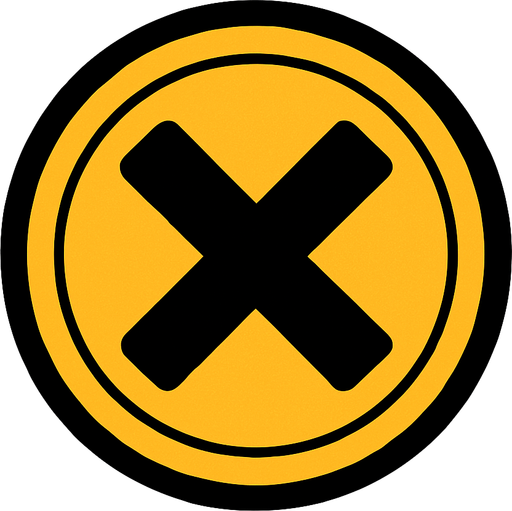 Siyah X işaretli jeton.
In-Game asset.  2d.  High contrast.  No shadows