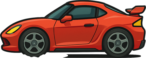 2d sports car body.
In-Game asset.  No shadows