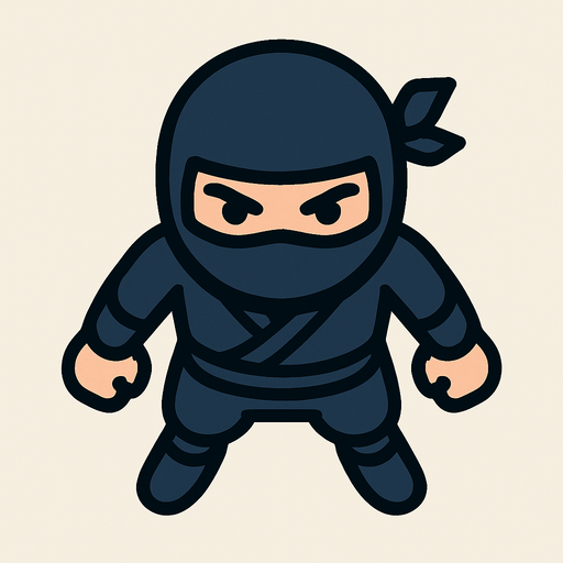 ninja 2d updown.
In-Game asset.  2d.  High contrast.  No shadows