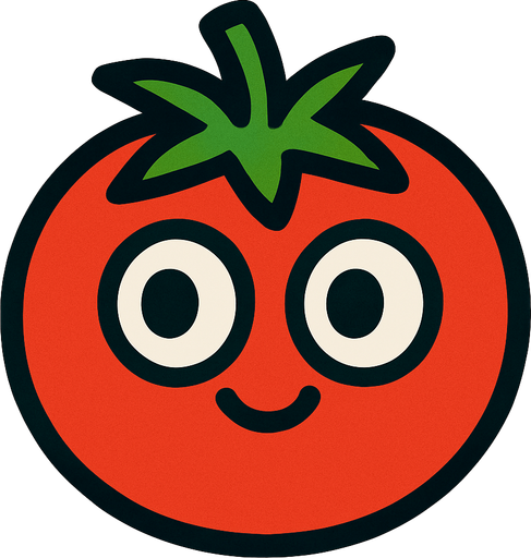 tomato with eyes.
In-Game asset.  2d.  High contrast.  No shadows
