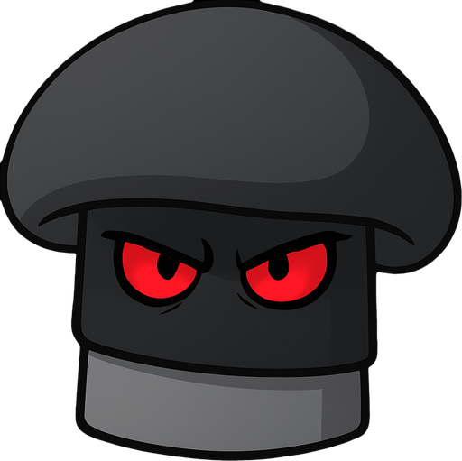 petaseta de pvz en negro y gris con ojos rojos