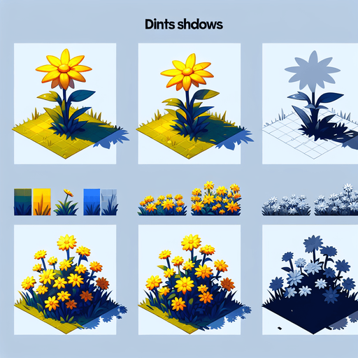 yellow 
flower.
Single Game Texture.  In-Game asset.  2d.  Blank background.  High contrast.  No shadows