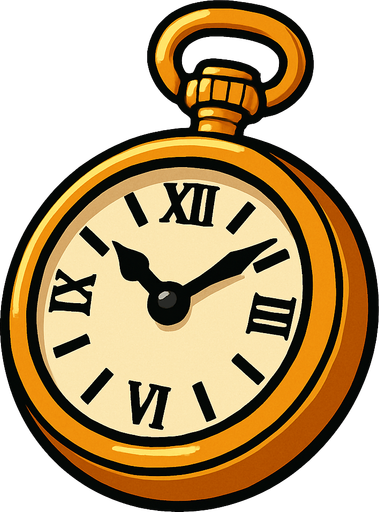 A pocket watch.
In-Game asset.  High contrast.  No shadows