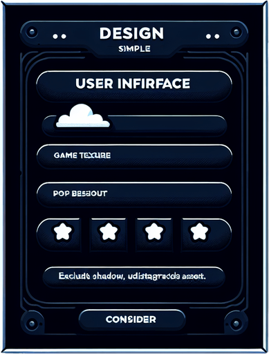 a basic empty ui popup with a black background.
Single Game Texture. In-Game asset. 2d. Blank background. High contrast. No shadows.