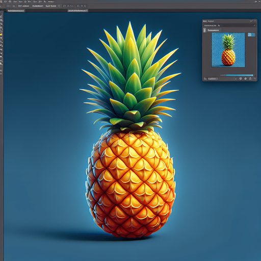 fruit pine apple.
Single Game Texture.  In-Game asset.  2d.  Blank background.  High contrast.  No shadows