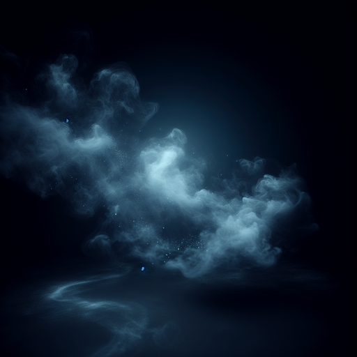 black background ethereal blue gas.