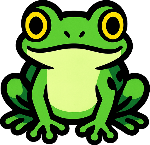 frog.
In-Game asset.  High contrast.  No shadows. 2d