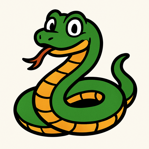 snake.
In-Game asset.  2d.  High contrast.  No shadows