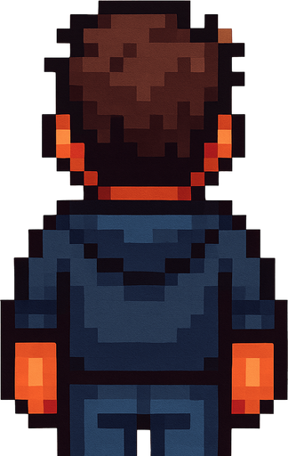 make different variations of this pixel art change hairstyle, clothing