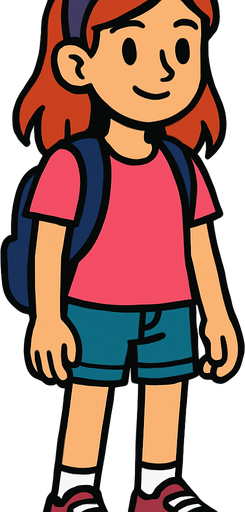 teen girl.
In-Game asset.  2d.  High contrast.  No shadows