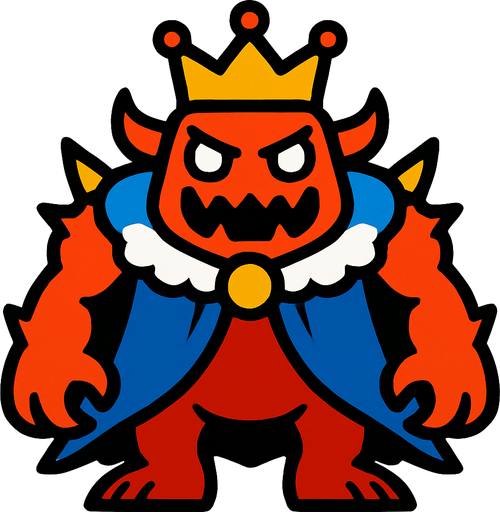 King monster.
In-Game asset.  2d.  High contrast.  No shadows