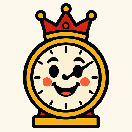 King clock smile face.
In-Game asset.  2d.  High contrast.  No shadows. Cartoon