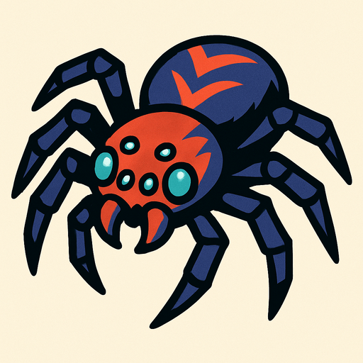spider.
In-Game asset.  2d.  High contrast.  No shadows