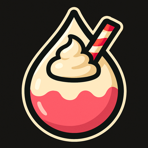 milkeshake droplet.
In-Game asset.  2d.  High contrast.  No shadows