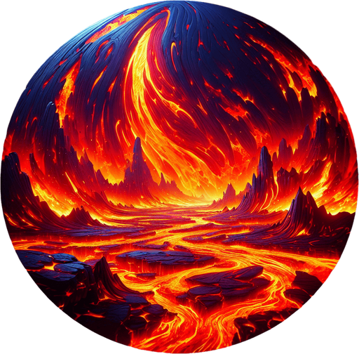 Lava world imagination.
Single Game Texture. In-Game asset. 2d. Blank background. High contrast. No shadows.