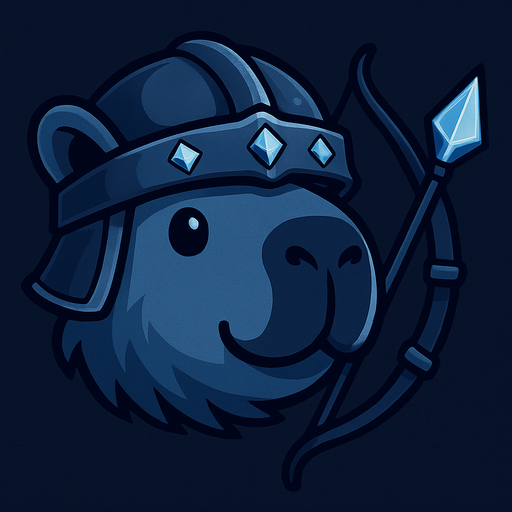 Elimina la resortera. Añadele un arco y una fleca con la punta de hielo. Dale unos colores mas frios a la ilsutracion. Adorna el casco con piedras birllantes celestes.