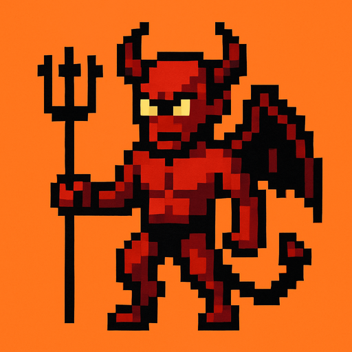 a hell player 2d pixel.
In-Game asset.  2d.  High contrast.  No shadows