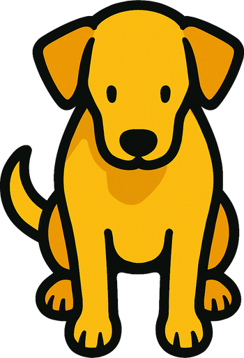 yellow dog top view.
In-Game asset.  2d.  High contrast.  No shadows