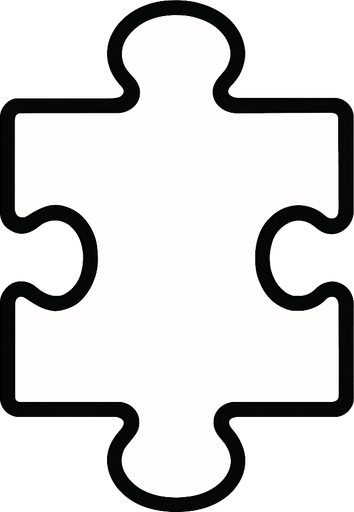 While puzzle piece.
In-Game asset.  2d.  High contrast.  No shadows