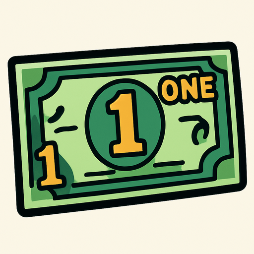 1 dolar.
In-Game asset.  2d.  High contrast.  No shadows