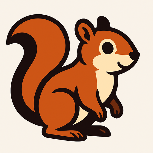 Squirrel.
In-Game asset.  2d.  High contrast.  No shadows
