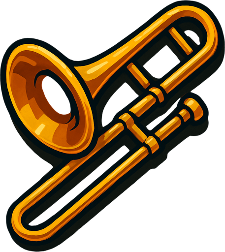 make a 2d trambone image.
In-Game asset.  2d.  High contrast