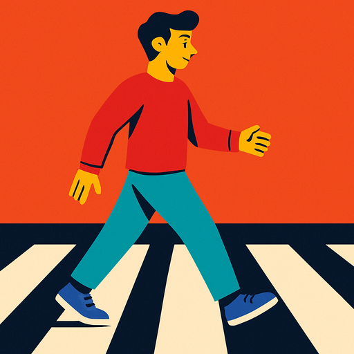 make me a person who crossing the road left to right.
In-Game asset.  2d.  High contrast.  No shadows