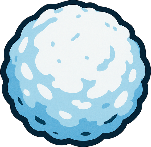 Snowball.
In-Game asset.  2d.  High contrast.  No shadows