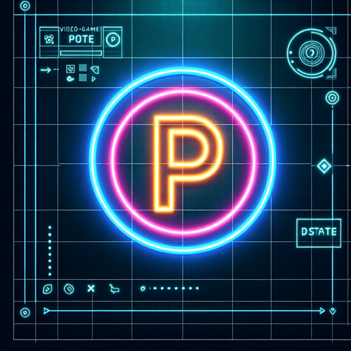 neon circle with a 'p'.
Single Game Texture.  In-Game asset.  2d.  Blank background.  High contrast.  No shadows
