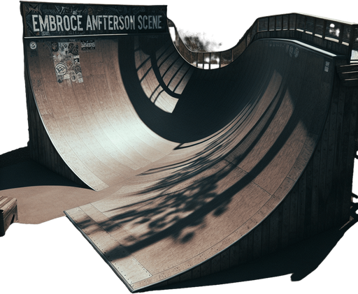 Skateboard ramp side view