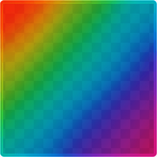 Translucent square rainbow overlay.
In-Game asset.  2d.  High contrast.  No shadows