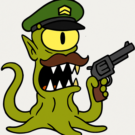 Make my character have a brown mustache, hold a gun and have a sergeant's hat