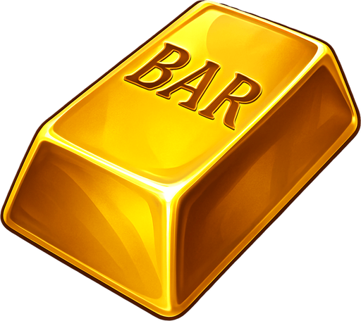 Crea un asset para el símbolo 'B' de Megaways: una Barra de Oro.
Una barra de oro sólida y brillante, con reflejos realistas que sugieran lujo y peso. Puede tener la palabra 'BAR' grabada sutilmente. Estilo de casino opulento. Color dorado intenso. Fondo transparente. Es un símbolo de alto valor (40x), debe transmitir riqueza.
In-Game asset.  2d.  High contrast.  No shadows