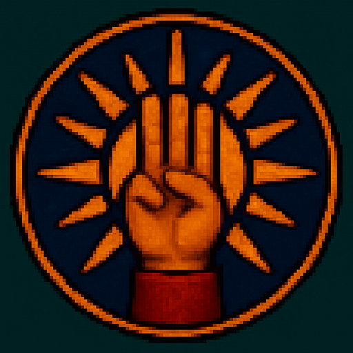 A hand with its fingers symbolizing sun