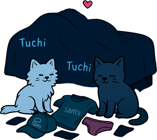 Los gatitos estan separados, sus dueños estan debajo de las sabanas tapados, los corazones deben estar arriba de la silueta en la cama, y los textos de tuchi tuchi igual.

eS UNA ESCENA ALGO MORBOSA pero no se ve nada, que la figura en las sabanas abarque gran parte de la cama