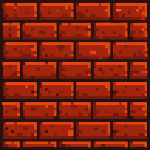 hd çözünrülükte atari tarzı tuğla duvar.
In-Game asset.  2d.  High contrast.  No shadows