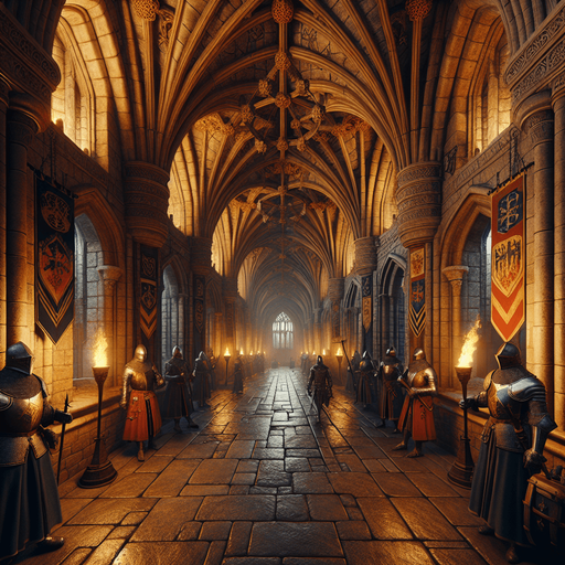 corridor in a medieval castle